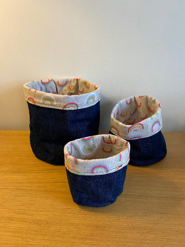 Trio de corbeilles personnalisées en tissu
